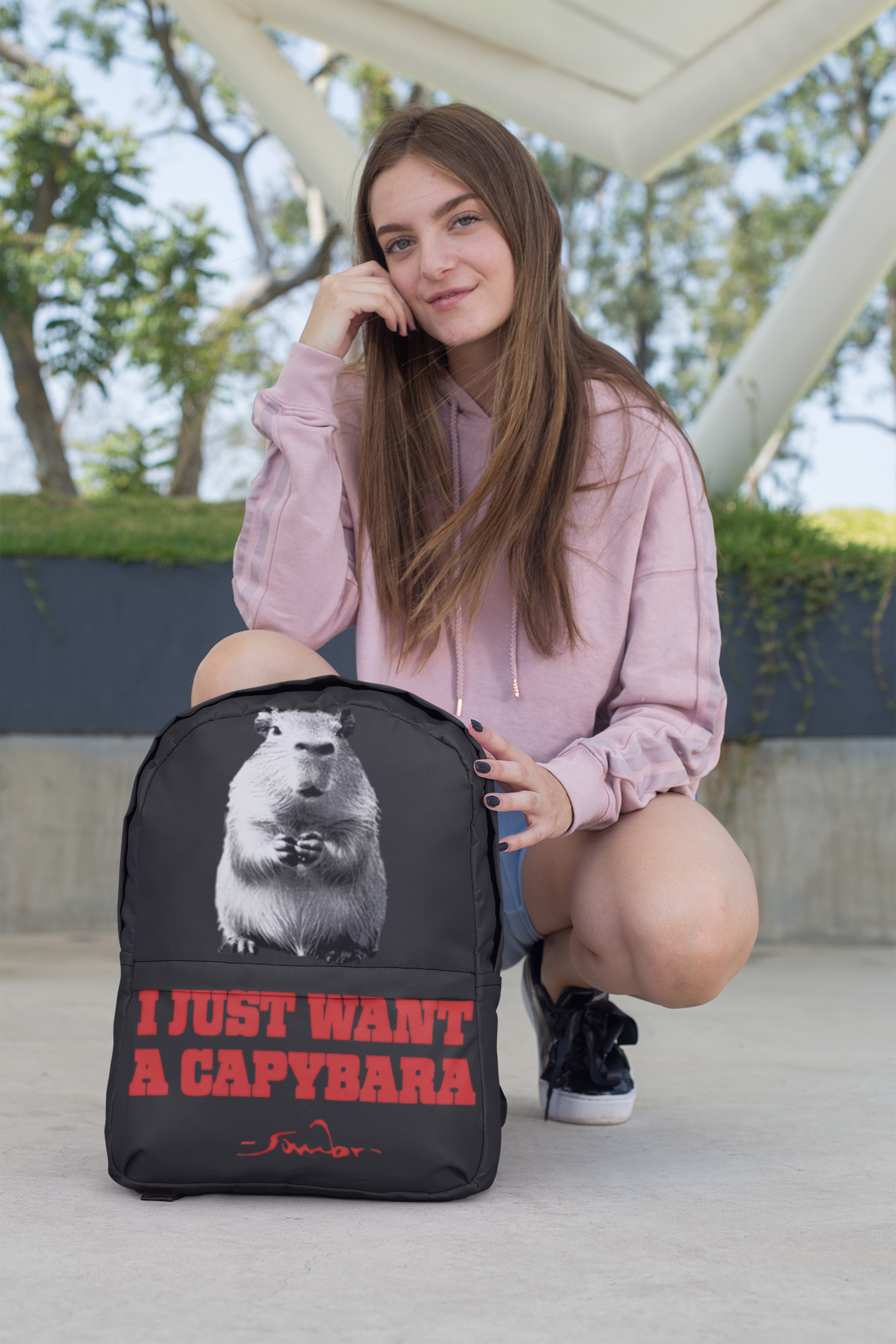 I Just Want A Capybara Backpack - Image 3